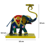 Handcrafted Metal Elephant Tea Light Holder with Trunk-Up Candle Stand - Large Handpainted Blue Elephant Figurine for Home Decor - Traditional Indian Ethnic Diya for Diwali Puja and Gifting (Dark Blue)
