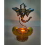 Handcrafted Metal Lord Ganesha Tea Light Holder - Black Decorative Ganesh Figurine Diya for Home Decor - Traditional Indian Handpainted Spiritual Gift for Diwali and Puja (Black and Green)