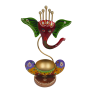 Handcrafted Metal Lord Ganesha Tea Light Holder - Multicolor Decorative Ganesh Figurine Diya for Home Decor - Traditional Indian Handpainted Spiritual Gift for Diwali and Puja (Red, Green, and Purple)