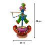 Handcrafted Metal Lord Krishna Tea Light Holder with Flute - Blue Krishna Figurine Traditional Indian Rajasthani Art Decorative Diya - Spiritual Votive Holder for Diwali and Home Decor (Orange and Blue)