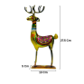 Handcrafted Metal Deer Pair Figurines - Set of 2 Traditional Rajasthani Meenakari Art Reindeer Statues - Ethnic Decorative Showpiece for Home, Living Room and Festive Gifting (Gold and Multicolor)