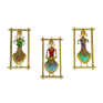 Handcrafted Metal Musician Lady Wall Hanging Frames - Set of 3 Traditional Ethnic Women Figurines Playing Instruments - Decorative Wall Art Showpiece for Living Room, Office and Gifting (Multicolor & Gold)