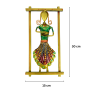 Handcrafted Metal Musician Lady Wall Hanging Frames - Set of 3 Traditional Ethnic Women Figurines Playing Instruments - Decorative Wall Art Showpiece for Living Room, Office and Gifting (Multicolor & Gold)
