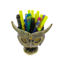 Handmade Metal Owl Pen Stand and Pencil Holder for Desk Decorative Hand Painted Stationary Organizer for Office and Home Decor Unique Gift Item Multicolor Antique Finish