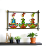 Handcrafted Metal Rajasthani Musician Wall Hanging Traditional Folk Music Men in Decorative Frame - Ethnic Wall Art Showpiece for Living Room, Office and Home Decor (Multicolor)