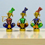 Handcrafted Metal Rajasthani Tribal Musician Figurines - Set of 3 Traditional Indian Folk Man Statues Playing Instruments - Ethnic Decorative Showpiece for Home, Office and Living Room Decor (Multicolor)