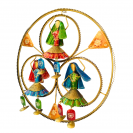 Rajasthani Folk Dance Round Metal Wall Art