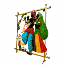 Ractangular Unique Metal art Radha Krishna With light